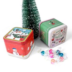 Christmas tin cookie jar for gift